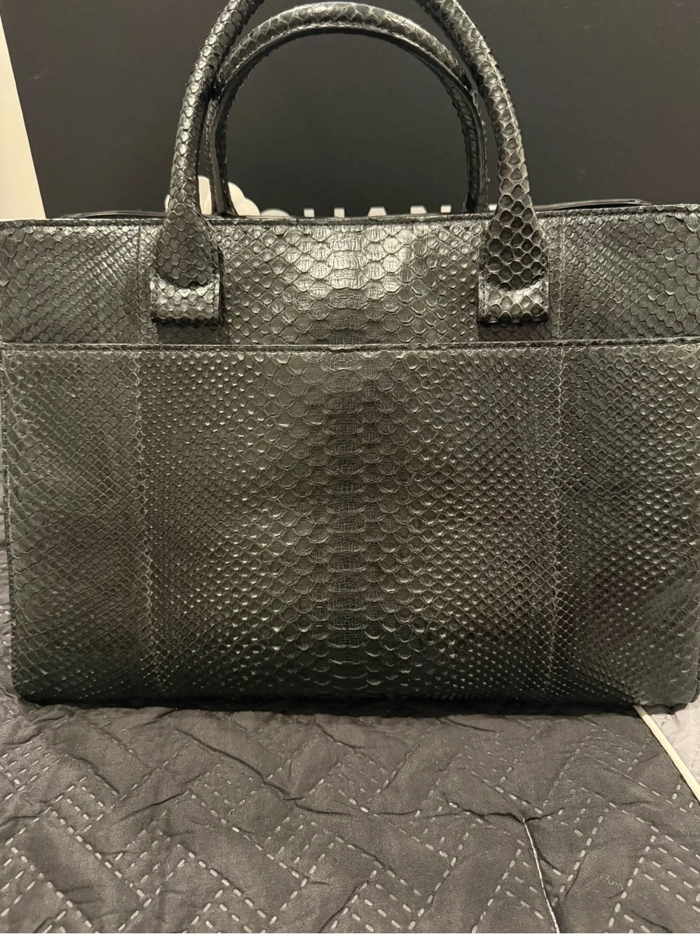 Chanel Dark Green Python Large Neo Executive Tote
